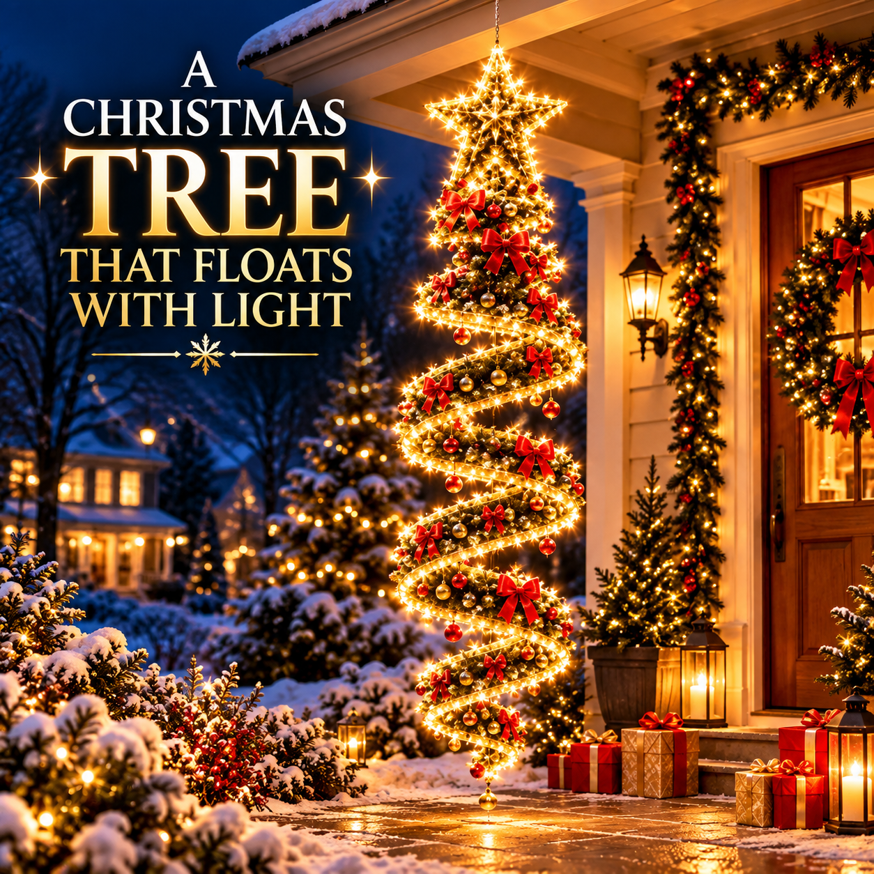 ✨Last Day 49% OFF 🎀✨Giant Lighted Christmas Bow Hanging Decoration