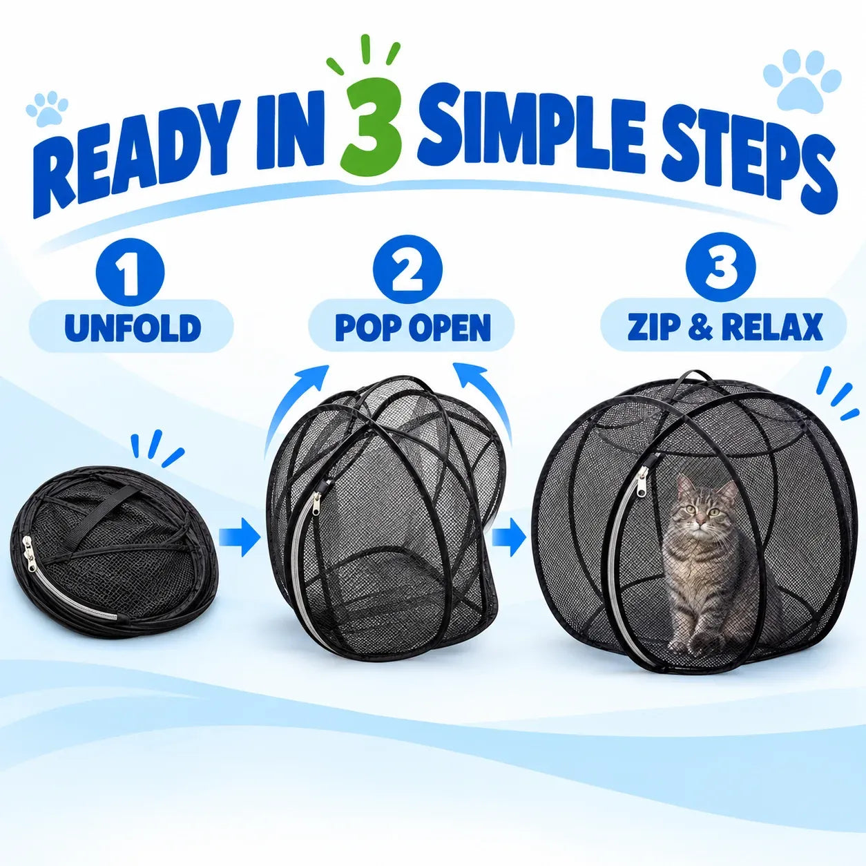 🔥 Last Day 49% OFF – 🐱 Pop Up Cat Playpen | 32-Inch Breathable Mesh Enclosure for Indoor & Outdoor Use 🌿