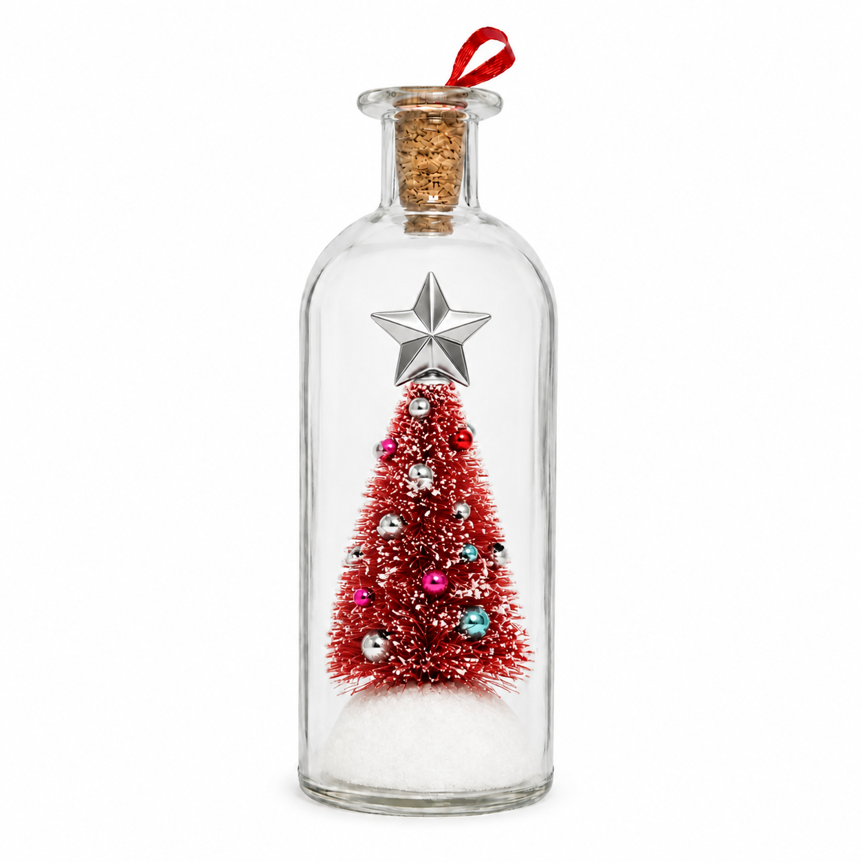 Recordable Christmas Message Glas Bottle with Christmas Tree