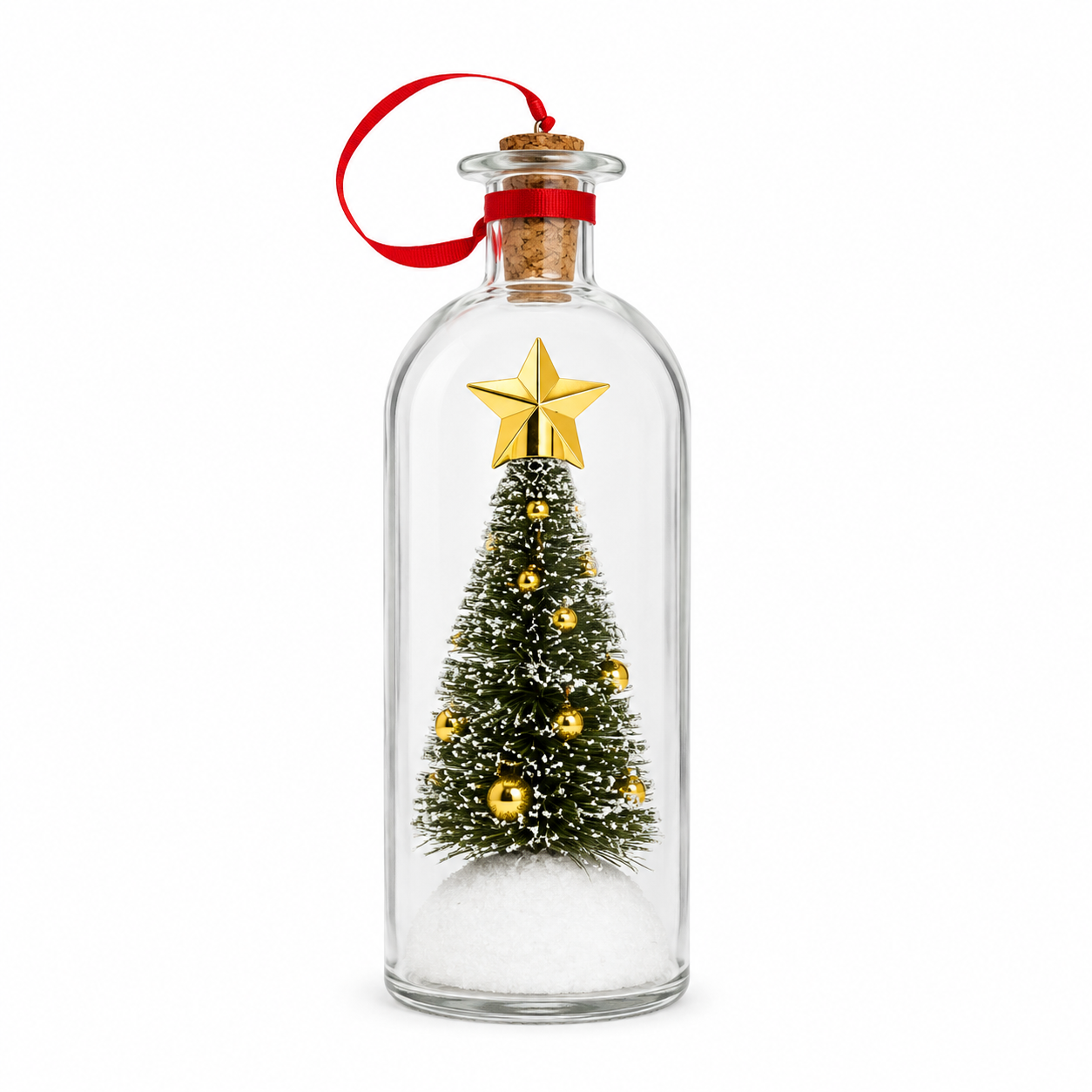Recordable Christmas Message Glas Bottle with Christmas Tree