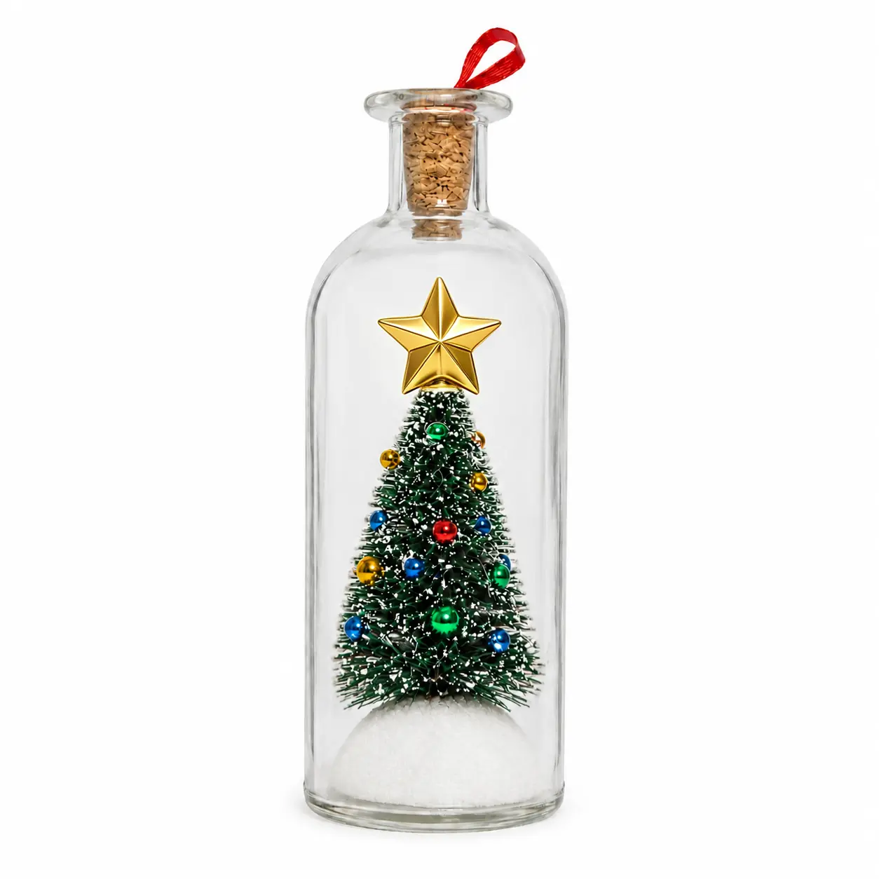 Recordable Christmas Message Glas Bottle with Christmas Tree