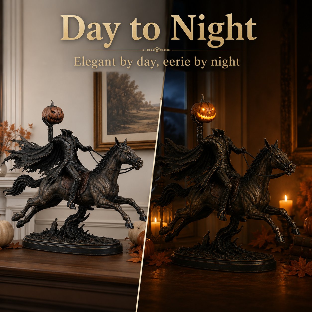 ⏰Limited Stock 70% OFF - 🎃🏇Midnight Chase Headless Horseman Statue