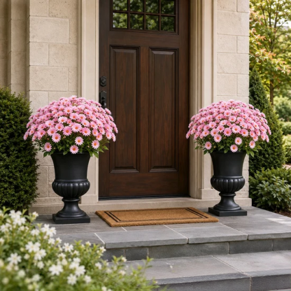 🌼Artificial Outdoor Sunset Mums Flowers - UV resistant, Waterproof, Windproof