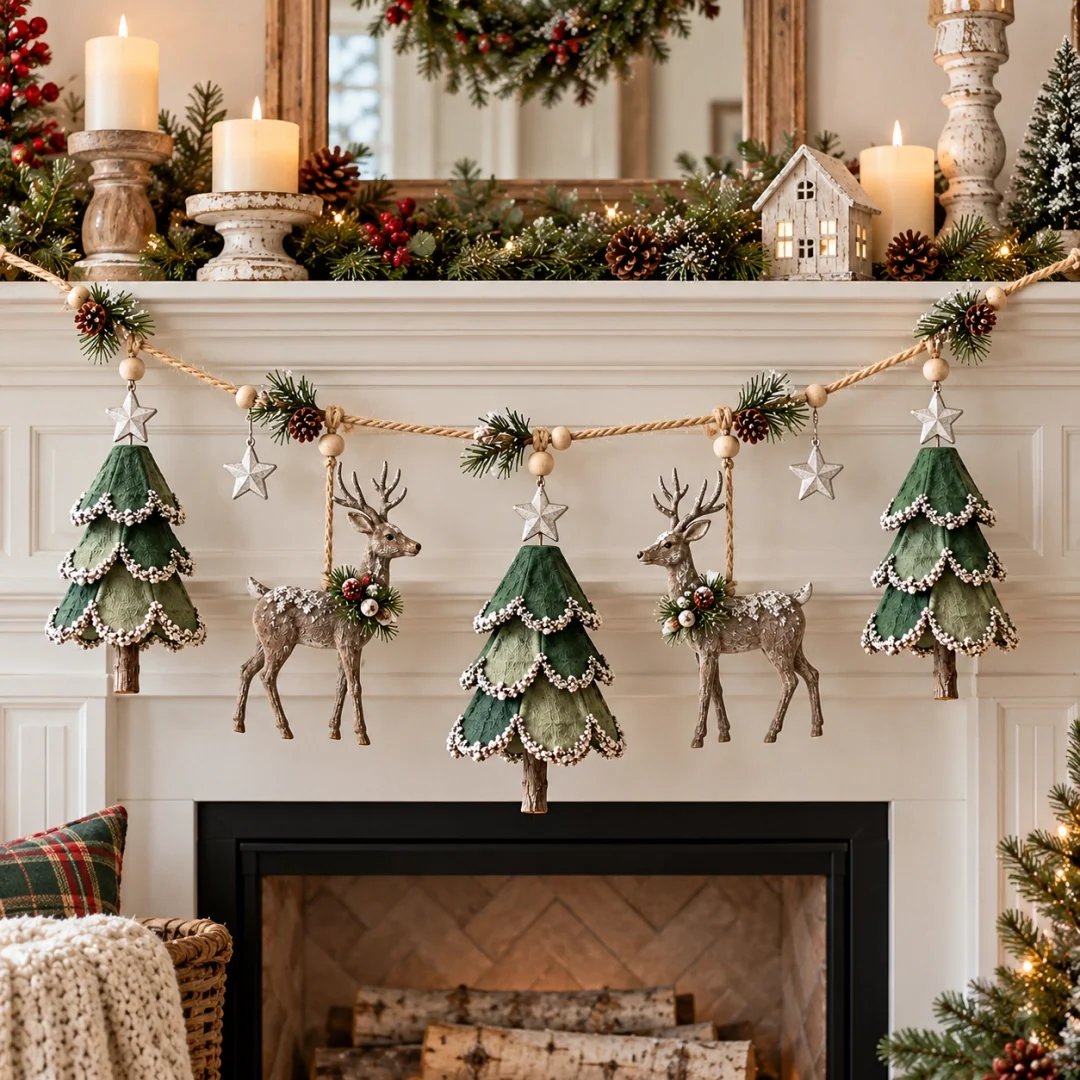 💥49% OFF -✨Enchanted Lighted Woodland Christmas Garland🎄