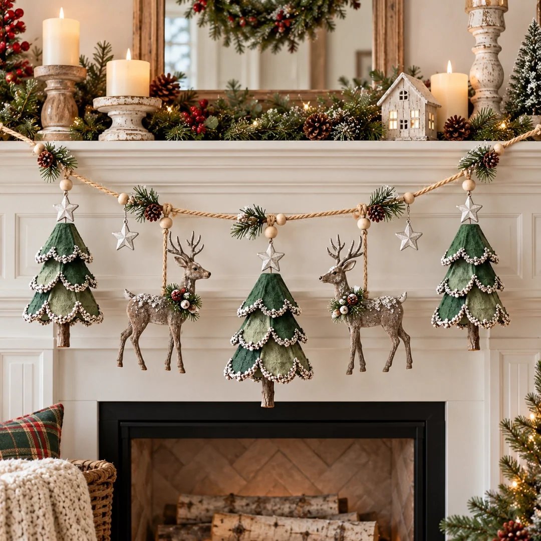 💥49% OFF -✨Enchanted Lighted Woodland Christmas Garland🎄