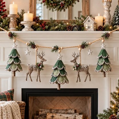 💥49% OFF -✨Enchanted Lighted Woodland Christmas Garland🎄