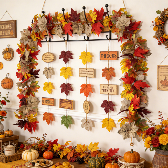 🍂 Luxe Maple Leaf Garland | Timeless Autumn Decor