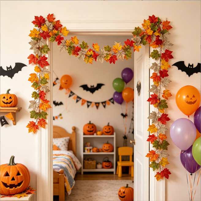 🍂 Luxe Maple Leaf Garland | Timeless Autumn Decor