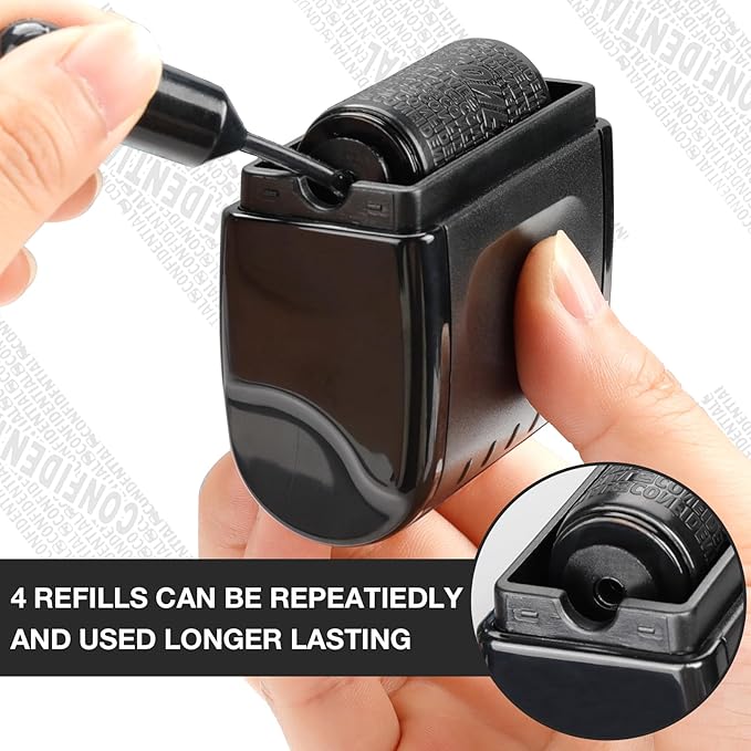 🔥🔥Privacy Protection Roller Stamp | Address & Billing Info Blocker, 100m Durable Roll for Home & Office Mailing