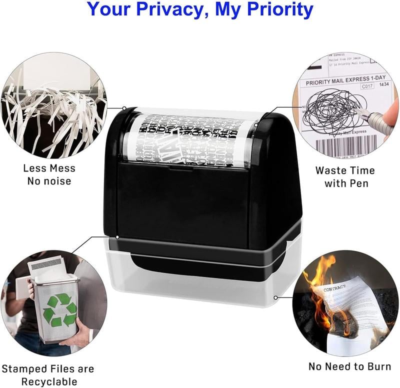 🔥🔥Privacy Protection Roller Stamp | Address & Billing Info Blocker, 100m Durable Roll for Home & Office Mailing