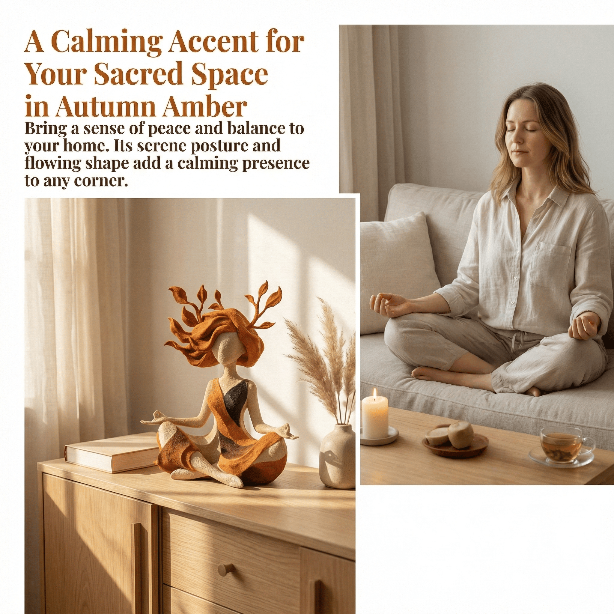 🧘Serenity Growth | Inner Harmony Sculptural Figurine 🌙 Buy 2 Free Shipping📦