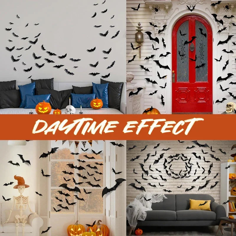 🔥 2026 Hot Sale 3D LED Bat Wall Decorations – Light-Up Halloween Decor for Walls, Windows & Parties