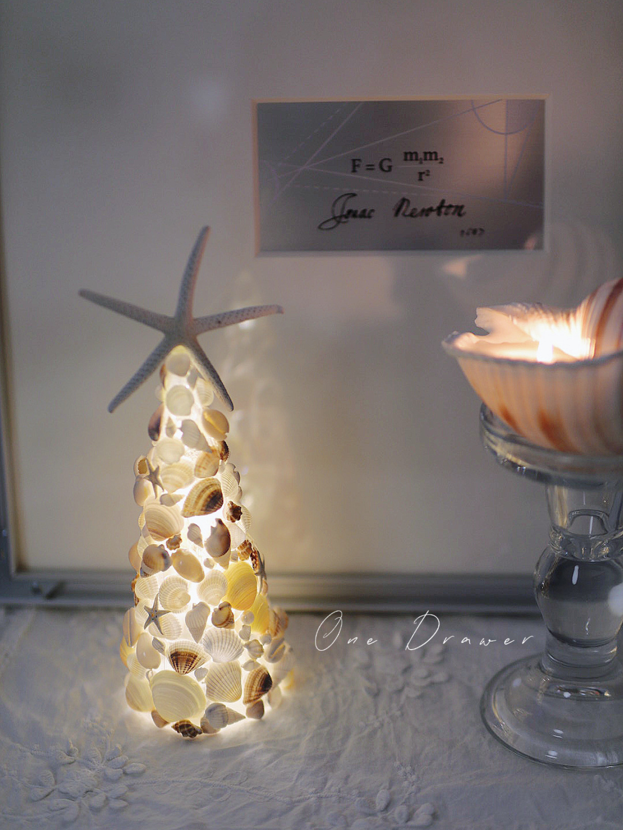 Seashell Christmas Tree with LED Lights | Beach Christmas Decoration