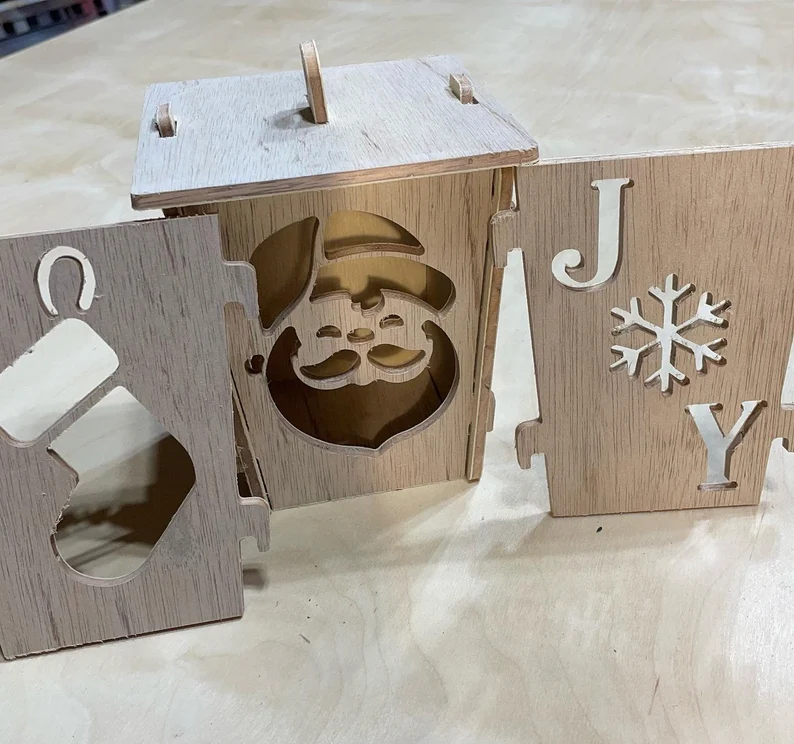 Solid wood Christmas lantern