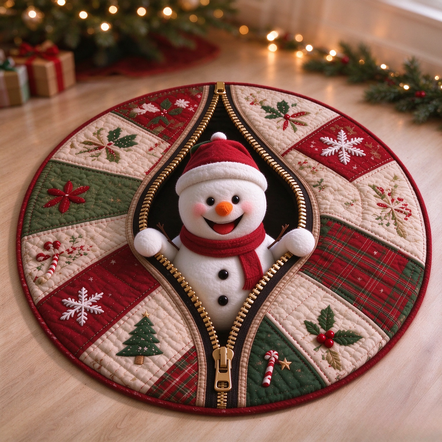 3D Santa Christmas Illusion Rug — Holiday Floor Decor