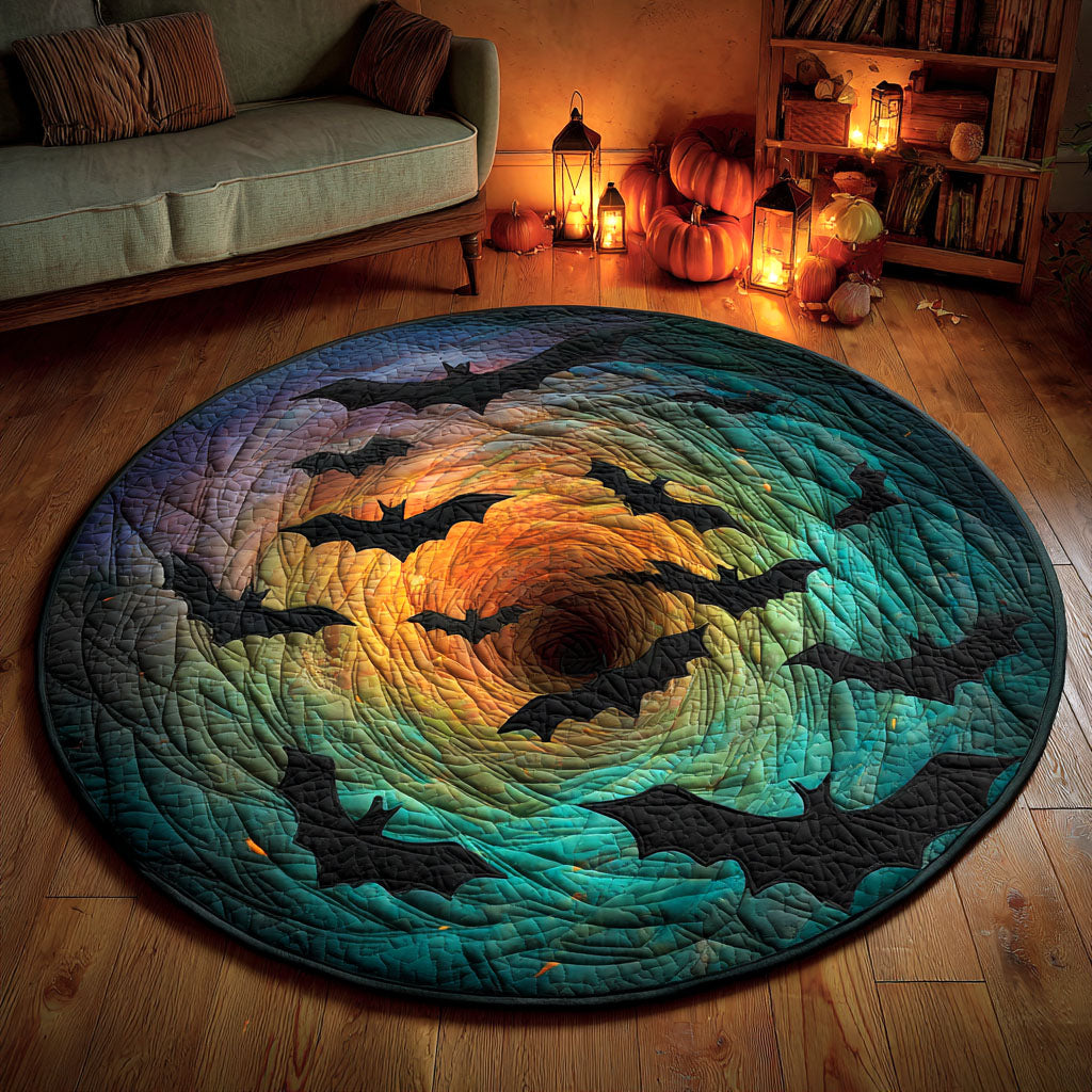 Bat-swirl-quilted-round-mat