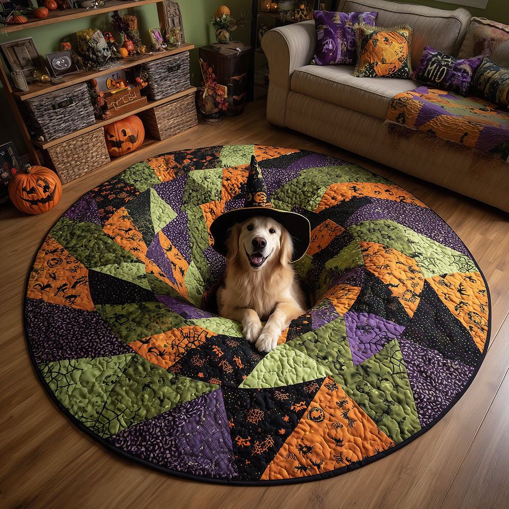 Halloween-golden-quilted-round-mat
