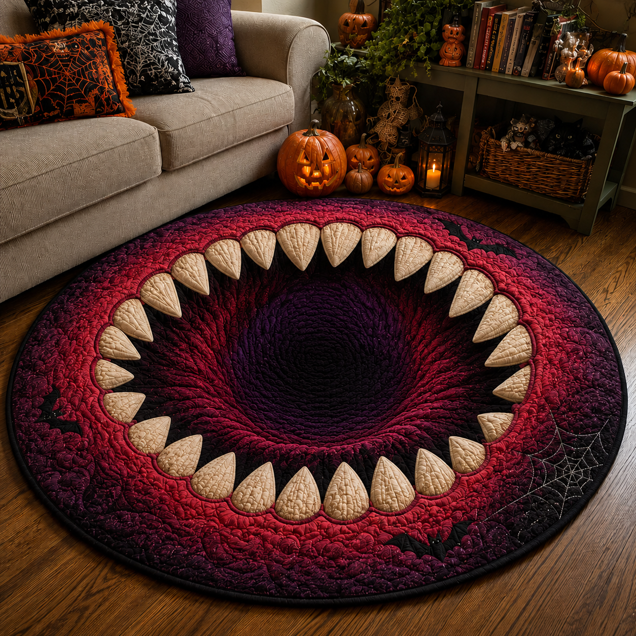 Carnival-nightmare-quilted-round-mat