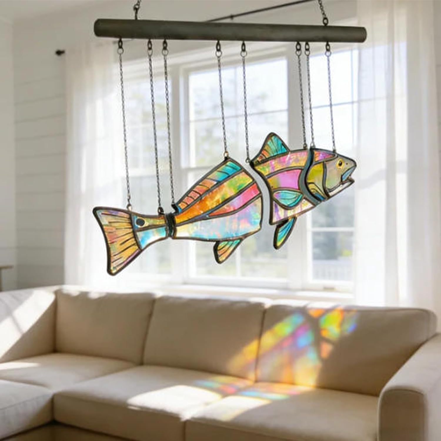🐠 The Split Fish Stained Glass Suncatcher