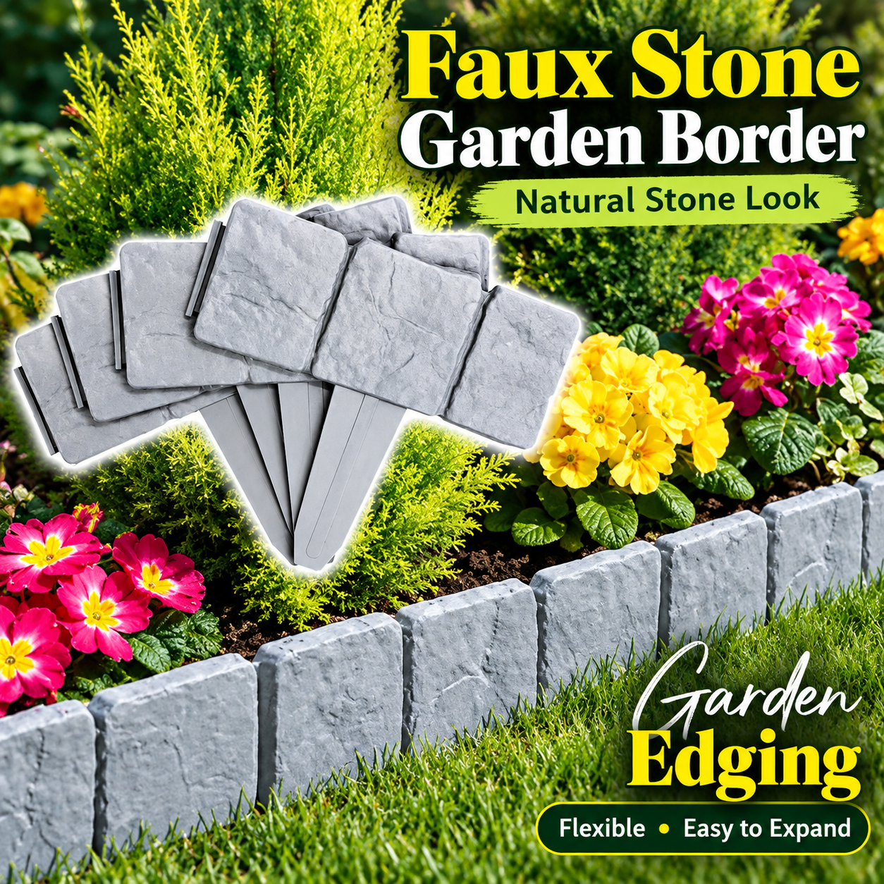 🏡2026 HOT SALE🥳💞50K+ SOLD!🌿✨ 50% OFF! Faux Stone Garden Edging Border! ♻️