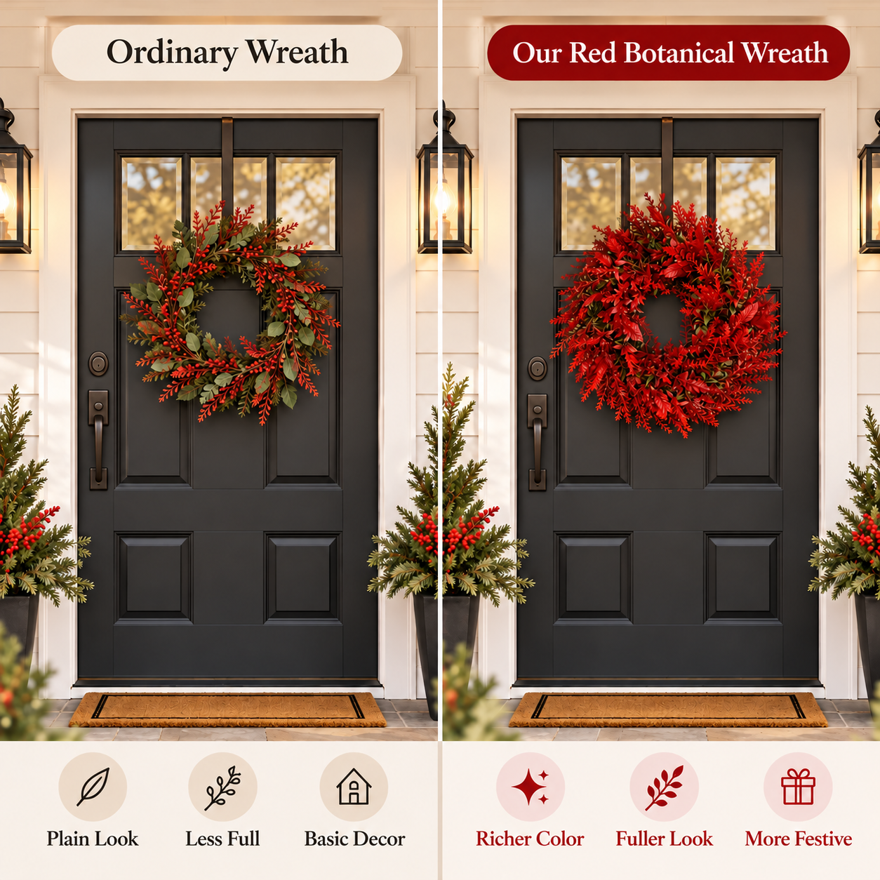 Holiday Red Botanical Wreath