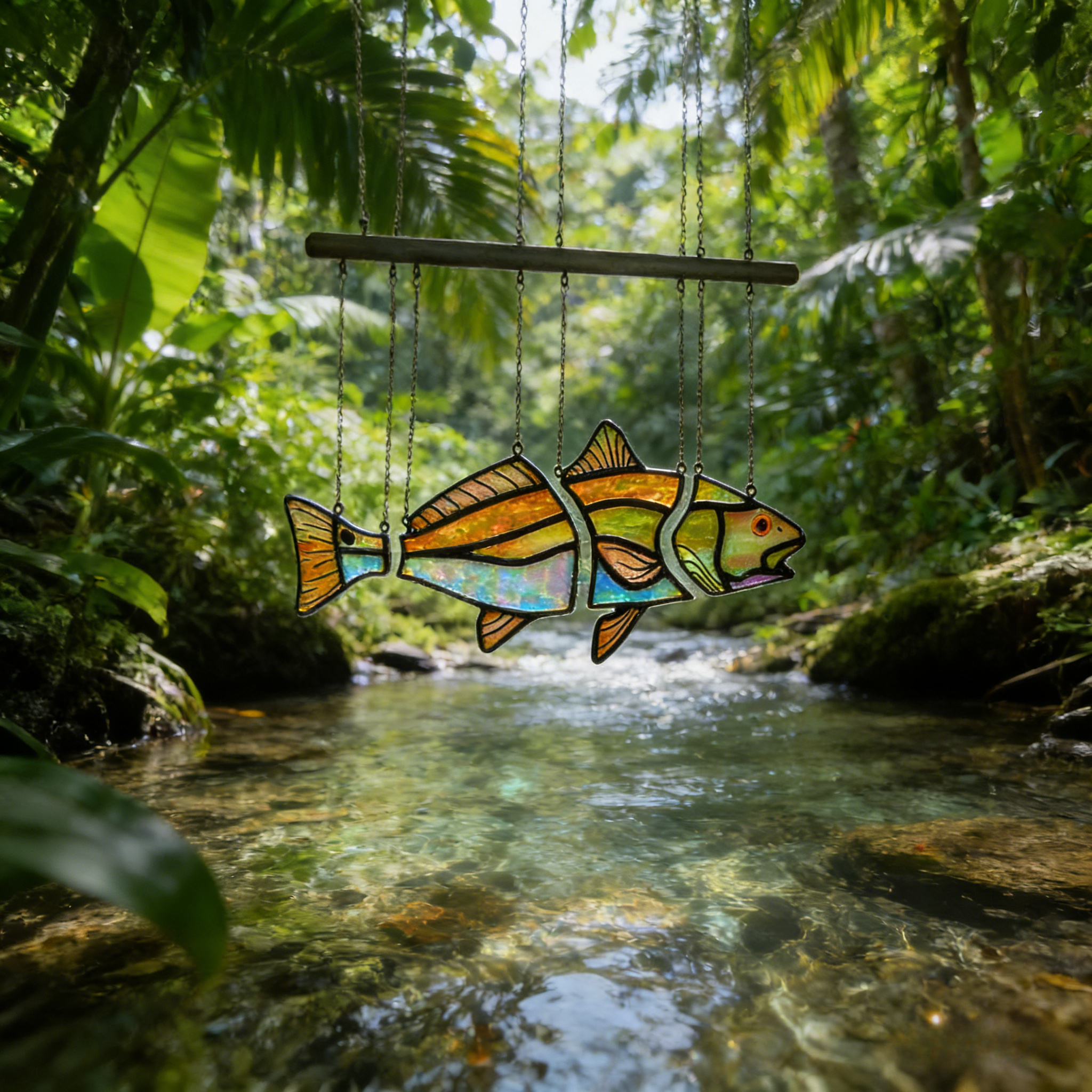 🐠 The Split Fish Stained Glass Suncatcher