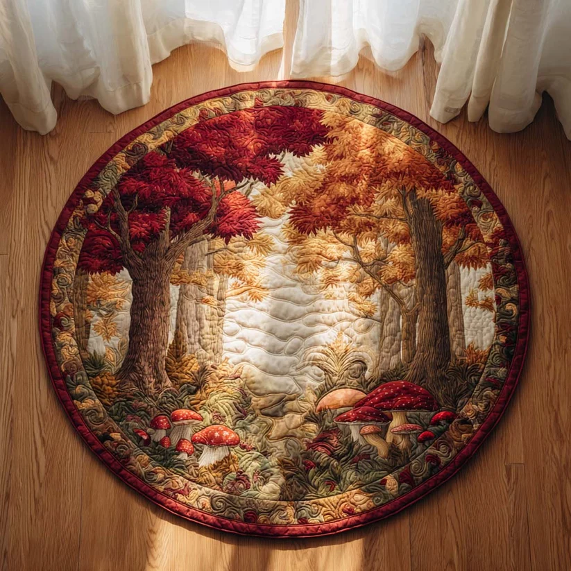 Amber Glow Quilted Round Mat
