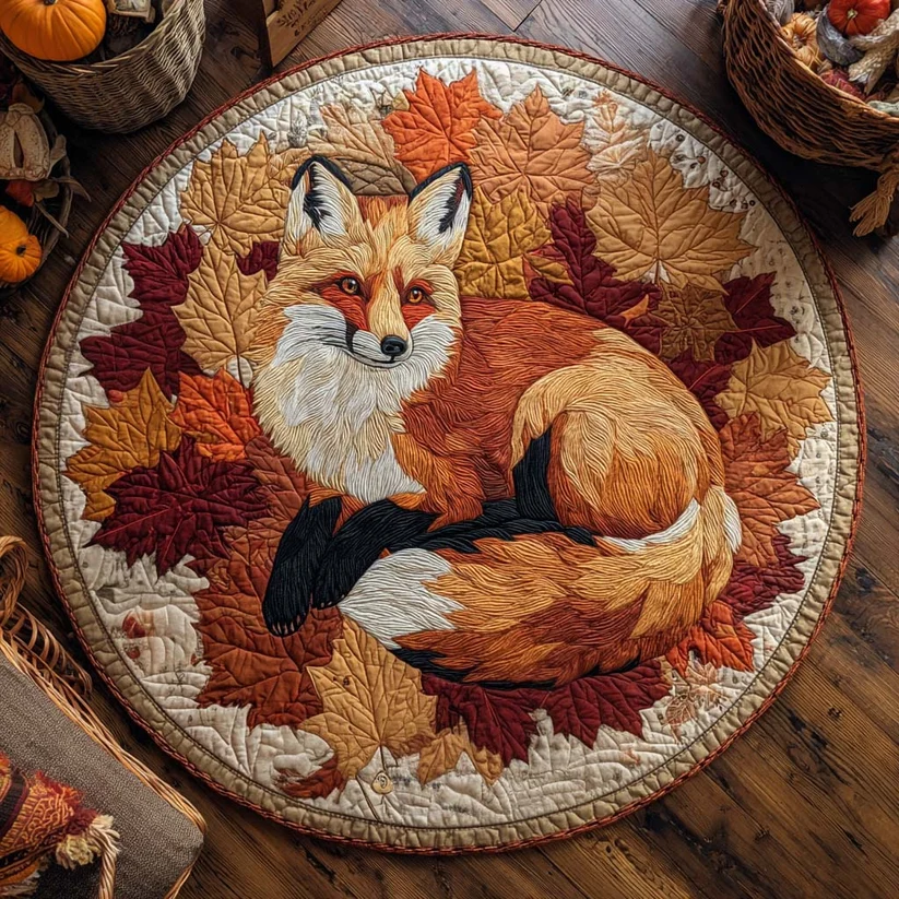 Rusty tail quilted round mat