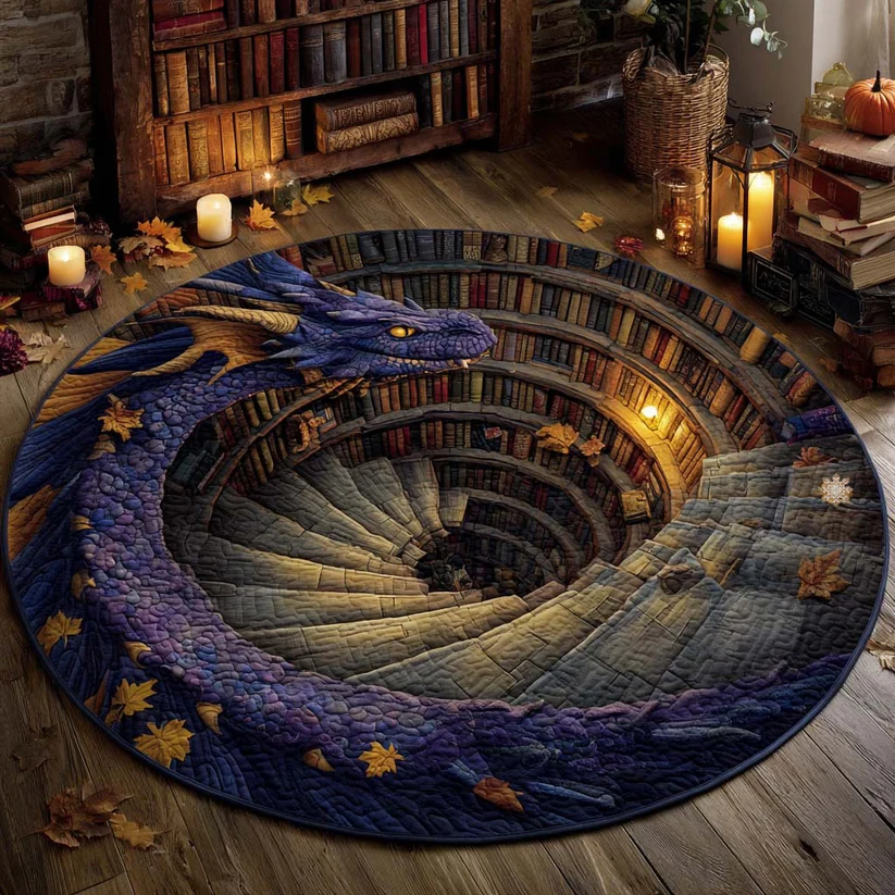 Spiral Watcher Quilted Round Mat