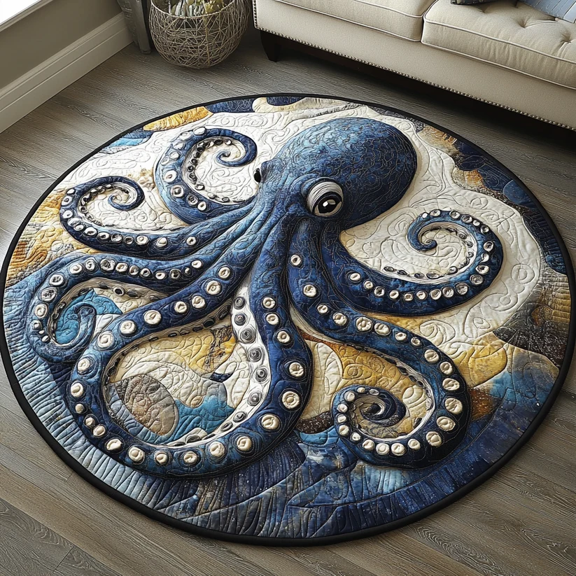 Tentacle Dance Quilted Round Mat