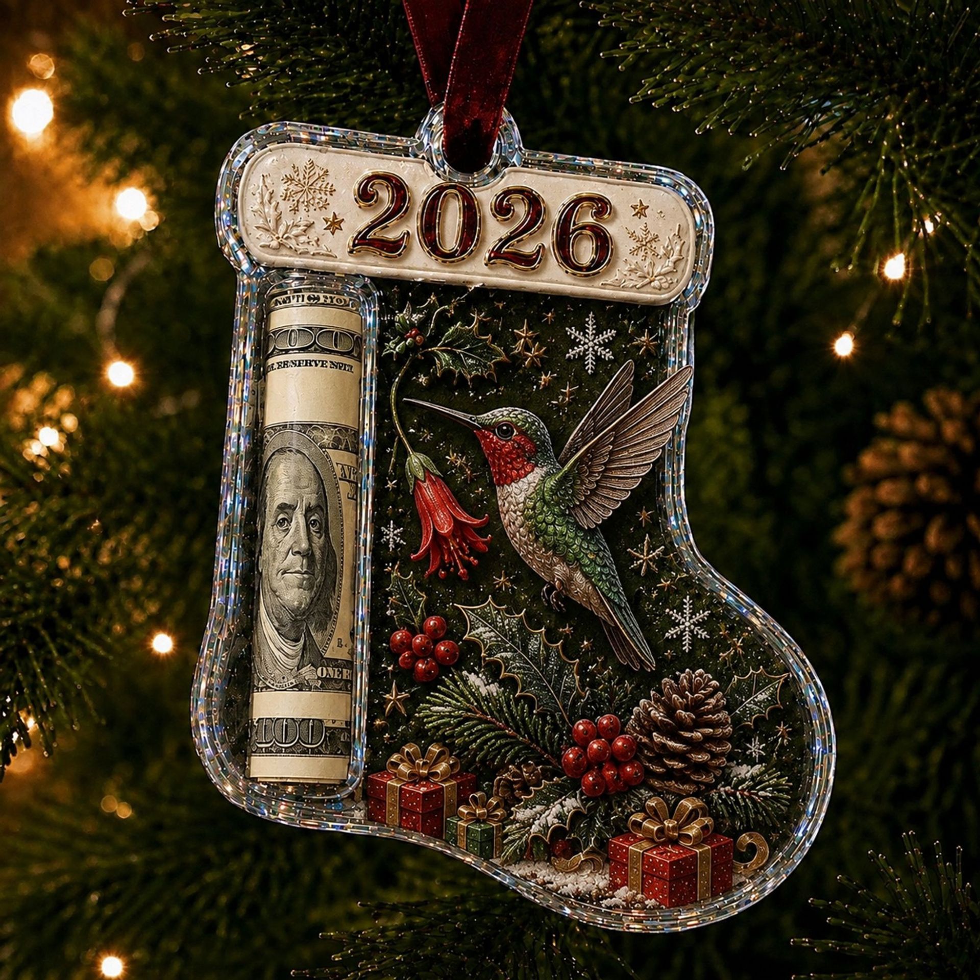 🎅 2026 Christmas Gift 50% Off--Cash Clip Christmas Tree Ornament – Novelty Holiday Money Gift Clip | 9 Festive Styles