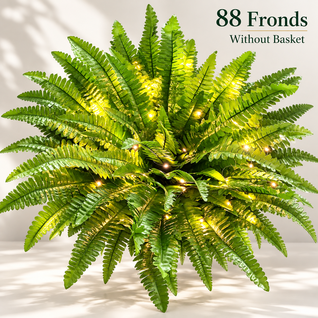 💛Glowing Boston Ferns with Lights – 🌿 Zero Watering, Zero Maintenance
