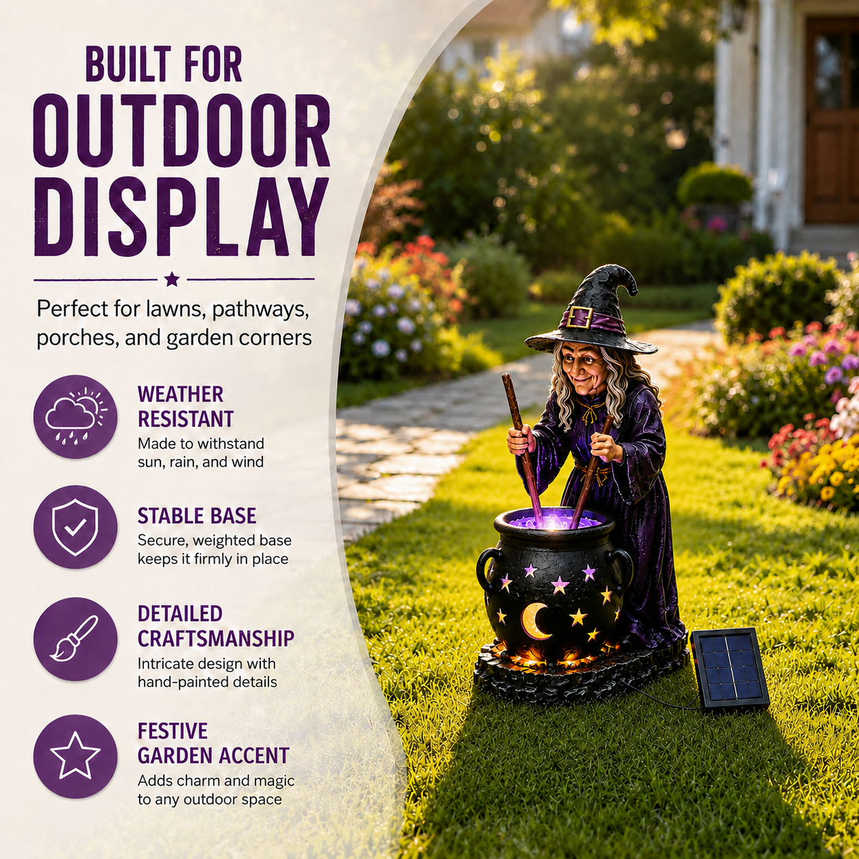🎃🔮Halloween Witch Glowing Cauldron Solar Light❤