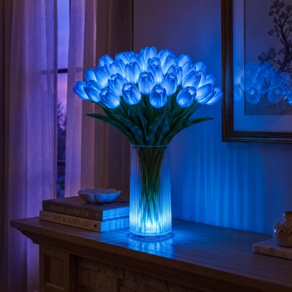 🎄50% OFF!🎉Radiant Romantic Tulip Night Light | Artificial Flower Night Lights | Fake Bouquet Nightlight for Bedroom Bedside Decor & Gift