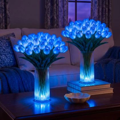 🎄50% OFF!🎉Radiant Romantic Tulip Night Light | Artificial Flower Night Lights | Fake Bouquet Nightlight for Bedroom Bedside Decor & Gift