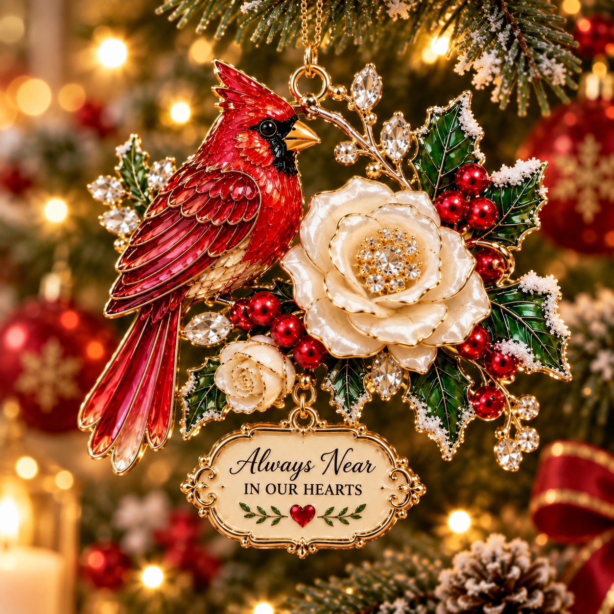 🎄 50% OFF 💛Cardinal Christmas Ornament –  Red Bird Holiday Keepsake, Meaningful Memorial Gift for Family & Loved Ones