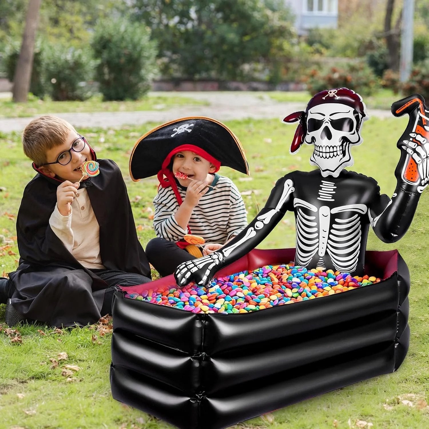 ☠️💀40-Gallon Inflatable Pirate Skeleton Cooler for Halloween