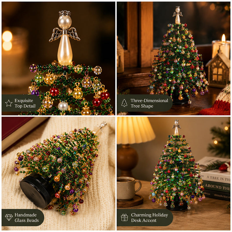 🎄✨Handmade Elegant Beaded Mini Christmas/Halloween Tree | Collectible Premium Holiday Decor Kit