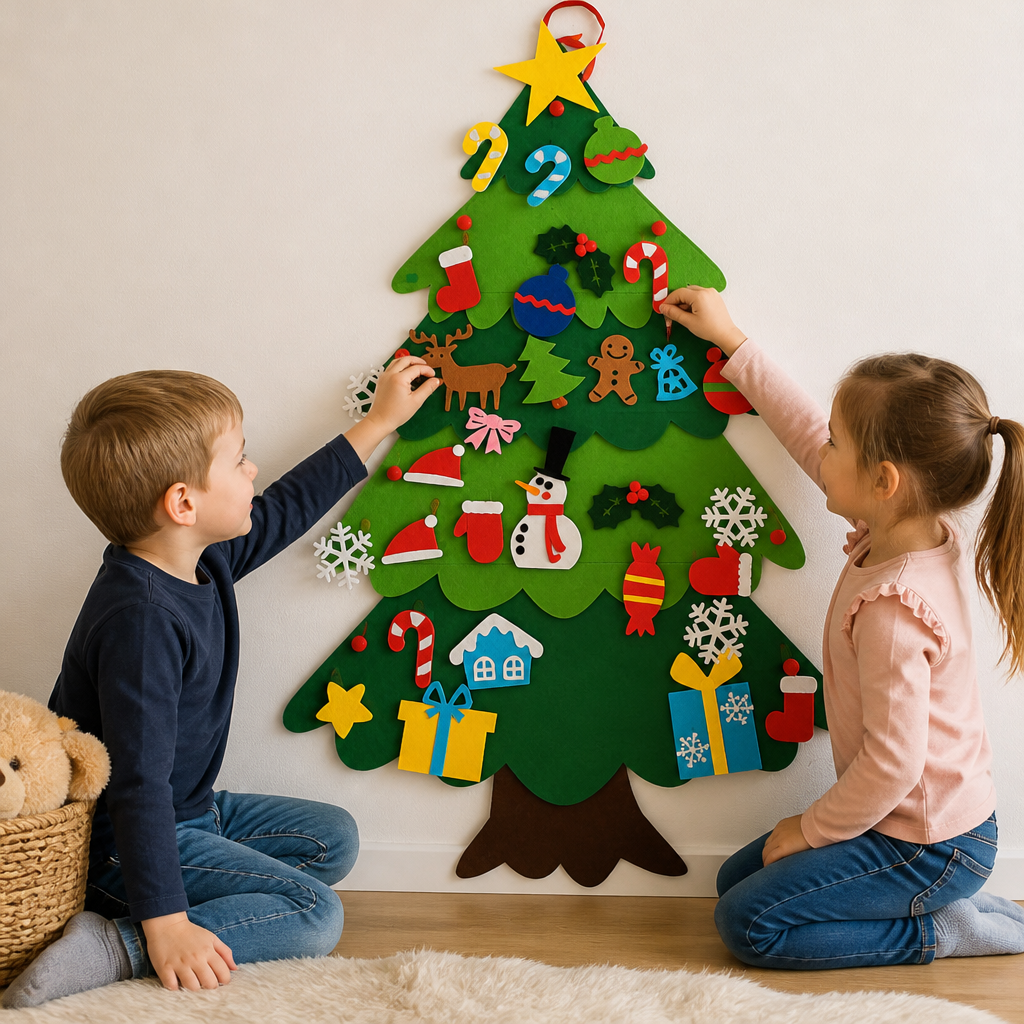 🎄 50% OFF 🧒Kids’ DIY Felt Christmas Tree with Decorative Ornaments | The Christmas Tree They're Allowed To Touch