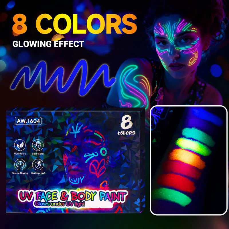 🥳2026 HOT SALE💞🎃Halloween Glow Face and Body Paint Markers Set