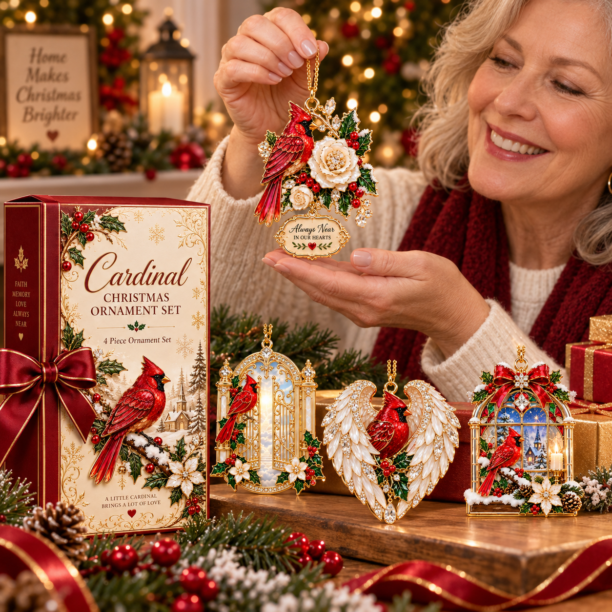 🎄 50% OFF 💛Cardinal Christmas Ornament –  Red Bird Holiday Keepsake, Meaningful Memorial Gift for Family & Loved Ones