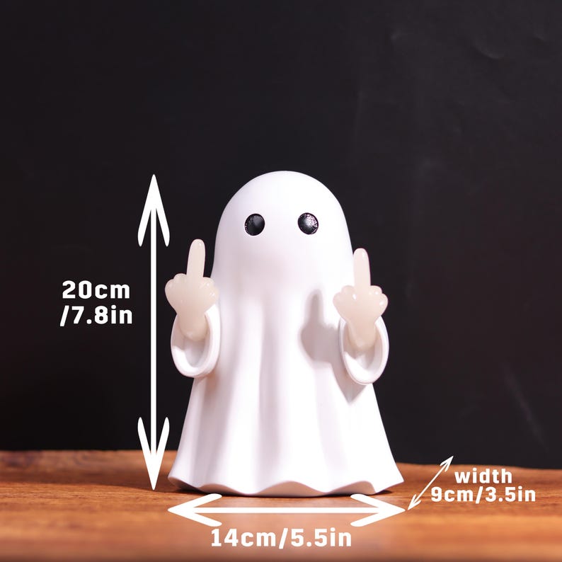 👻👻Funny Ghost Middle Finger LED Lamp,Halloween Cute Edgy Ghost Ornament