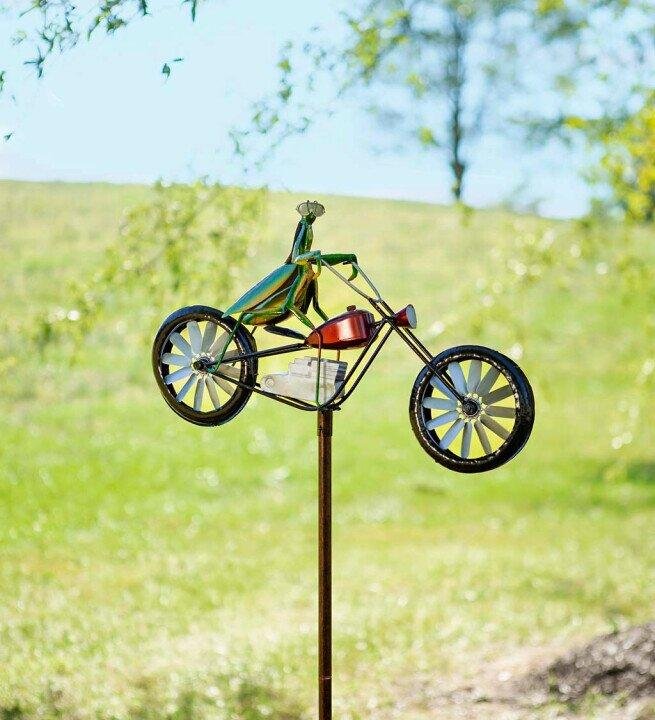 Cute animals on a Vintage Bicycle Metal Wind Spinner