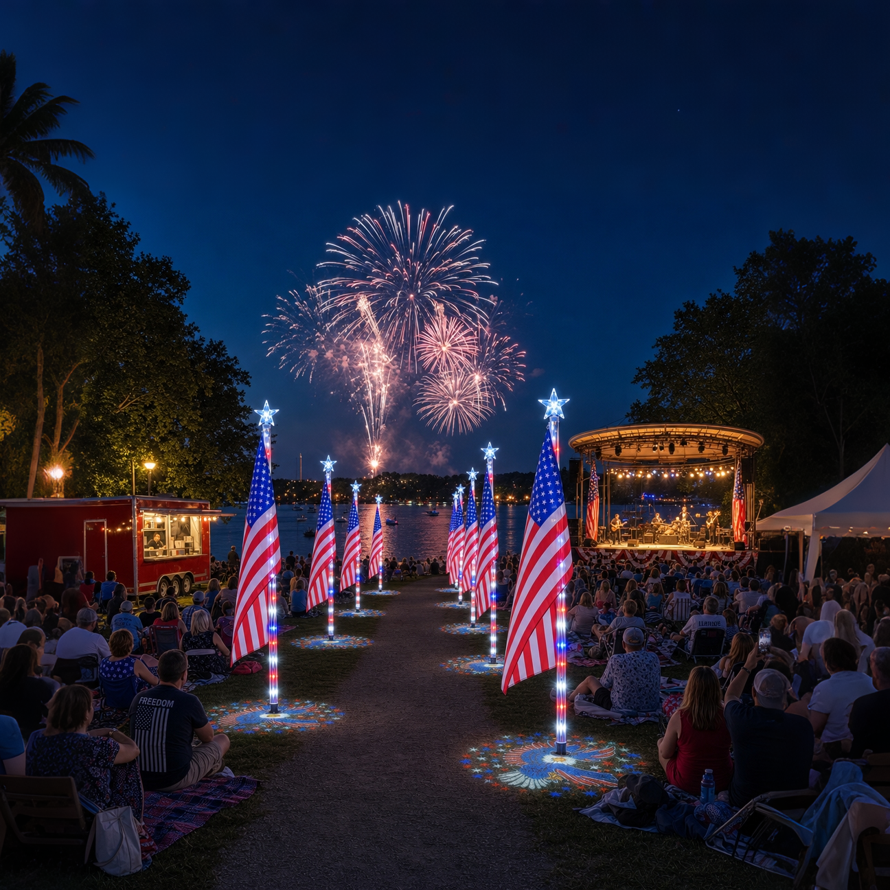 ✨Last Day: up to 49% OFF🔥American Flag Pathway Lights – Red, White & Blue Yard Glow for 250th Independence Celebration