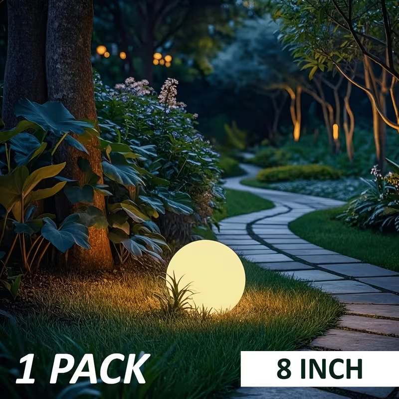 Last Day Up To 70% Off｜8'' RGB Solar Globe Lights, 16 Colors Changing Waterproof Garden Light with Remote