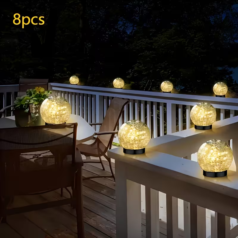 Last day up to 70% OFF - Cracked Glass Solar Garden Lights | LED Outdoor Pathway Lights for Yard Lawn Decor