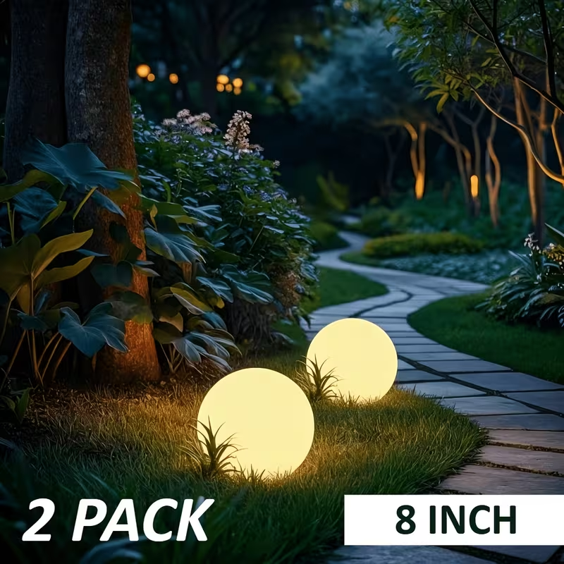 Last Day Up To 70% Off｜8'' RGB Solar Globe Lights, 16 Colors Changing Waterproof Garden Light with Remote