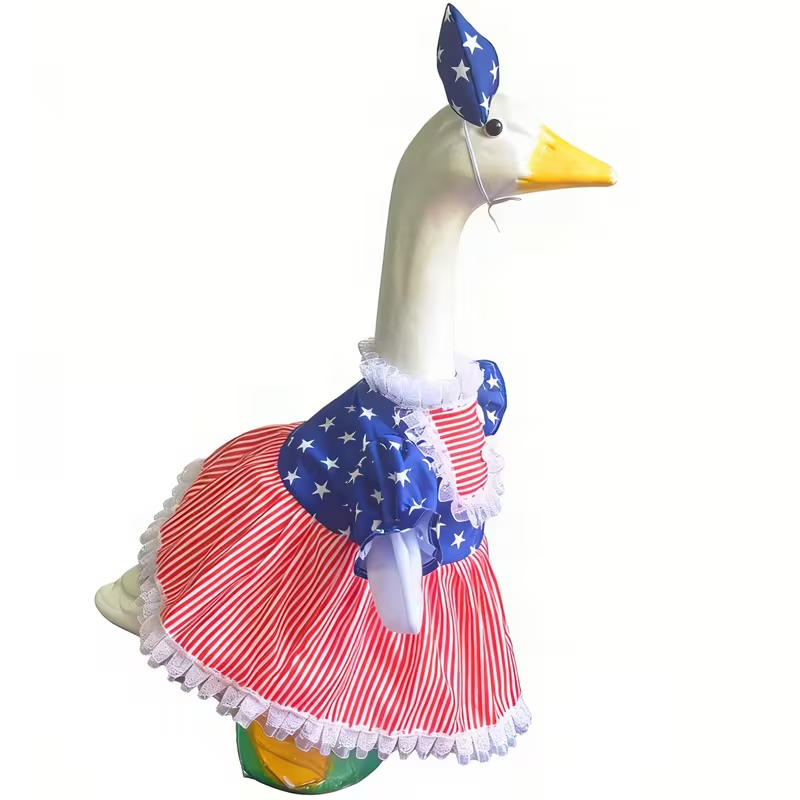 Last Day Up To 70% Off - 3PCS Stars & Stripes Tutu Skirt & Mini Hat Set | 4th of July Lawn Goose Outfit for 23 Inch Porch Goose Statue