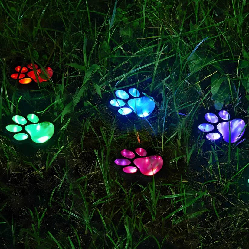 Get 49% OFF🌟 Solar Paw Print Garden Lights – Waterproof LED Outdoor Pathway Lamps (4 Packs)