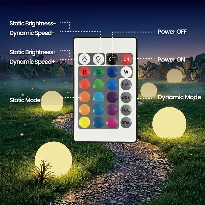 Last Day Up To 70% Off｜8'' RGB Solar Globe Lights, 16 Colors Changing Waterproof Garden Light with Remote